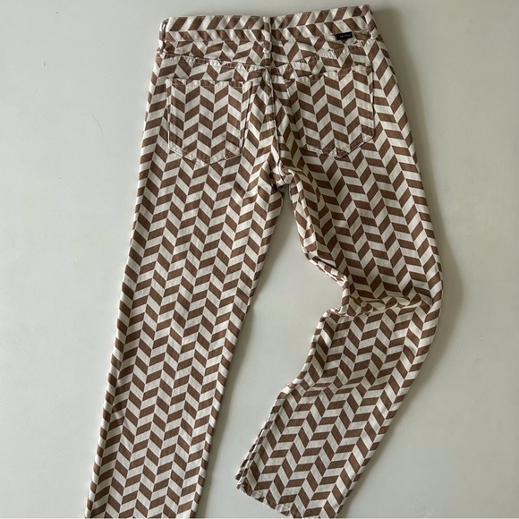 PacSun Chevron Herringbone Print Jeans size 24 - Brown & Cream Geometric Denim - Picture 3 of 9